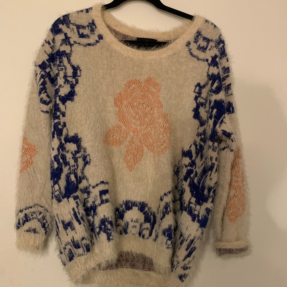 Anthropologie floral sweater